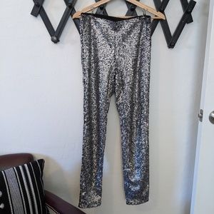 Silver sequin leggings